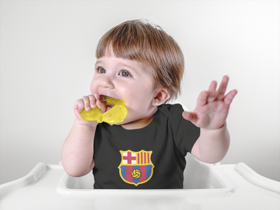 Barcelona Black Rompers for Baby Girl - FunkyTeesClub