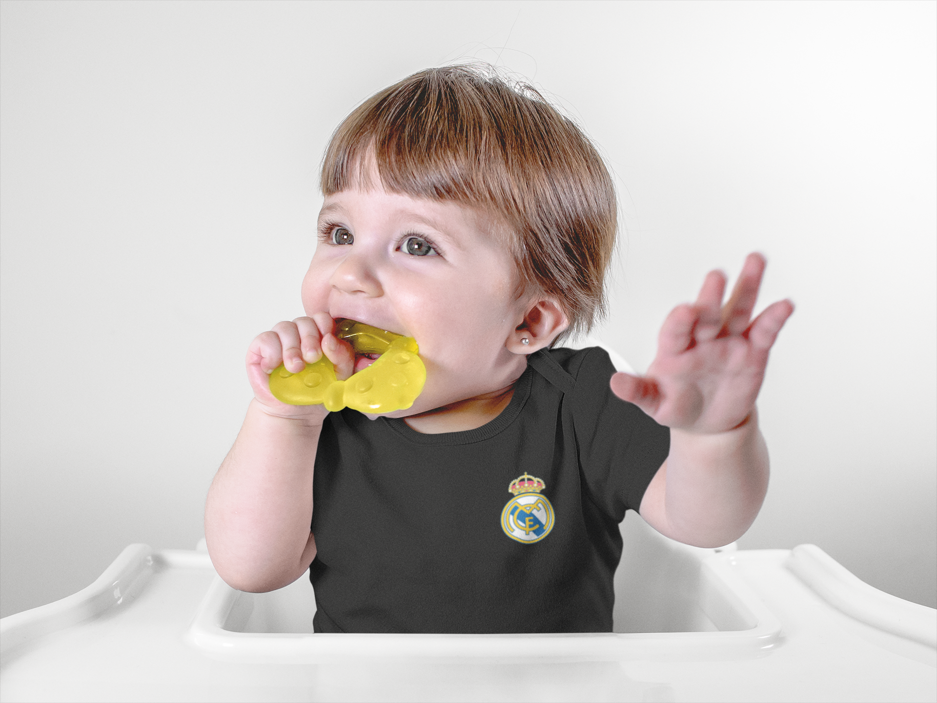 Real Madrid Black Rompers for Baby Girl - FunkyTeesClub