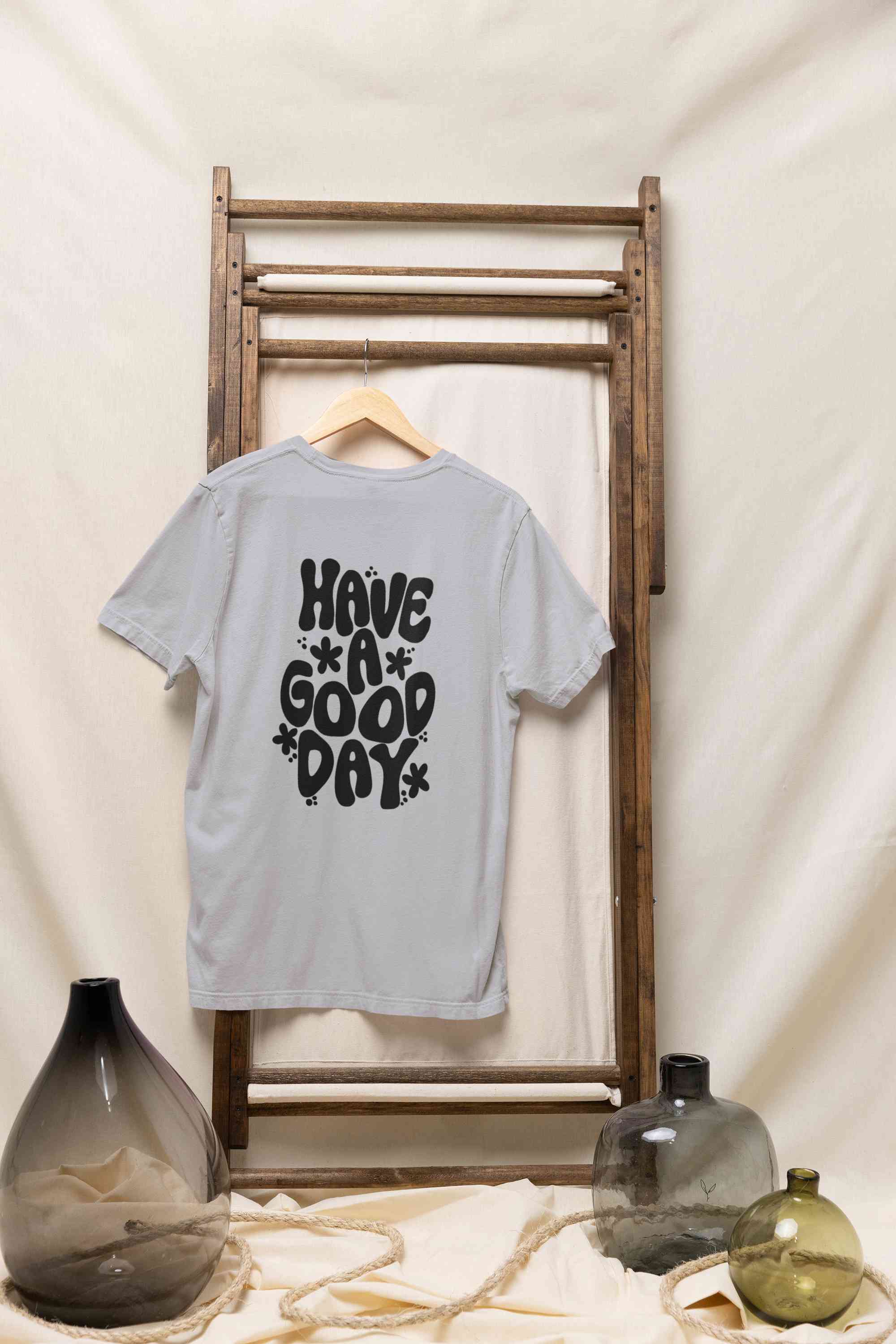Have A Good Day Typography Back Print Women Half Sleeves T-shirt- FunkyTeesClub