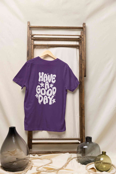 Have A Good Day Typography Back Print Mens Half Sleeves T-shirt- FunkyTeesClub