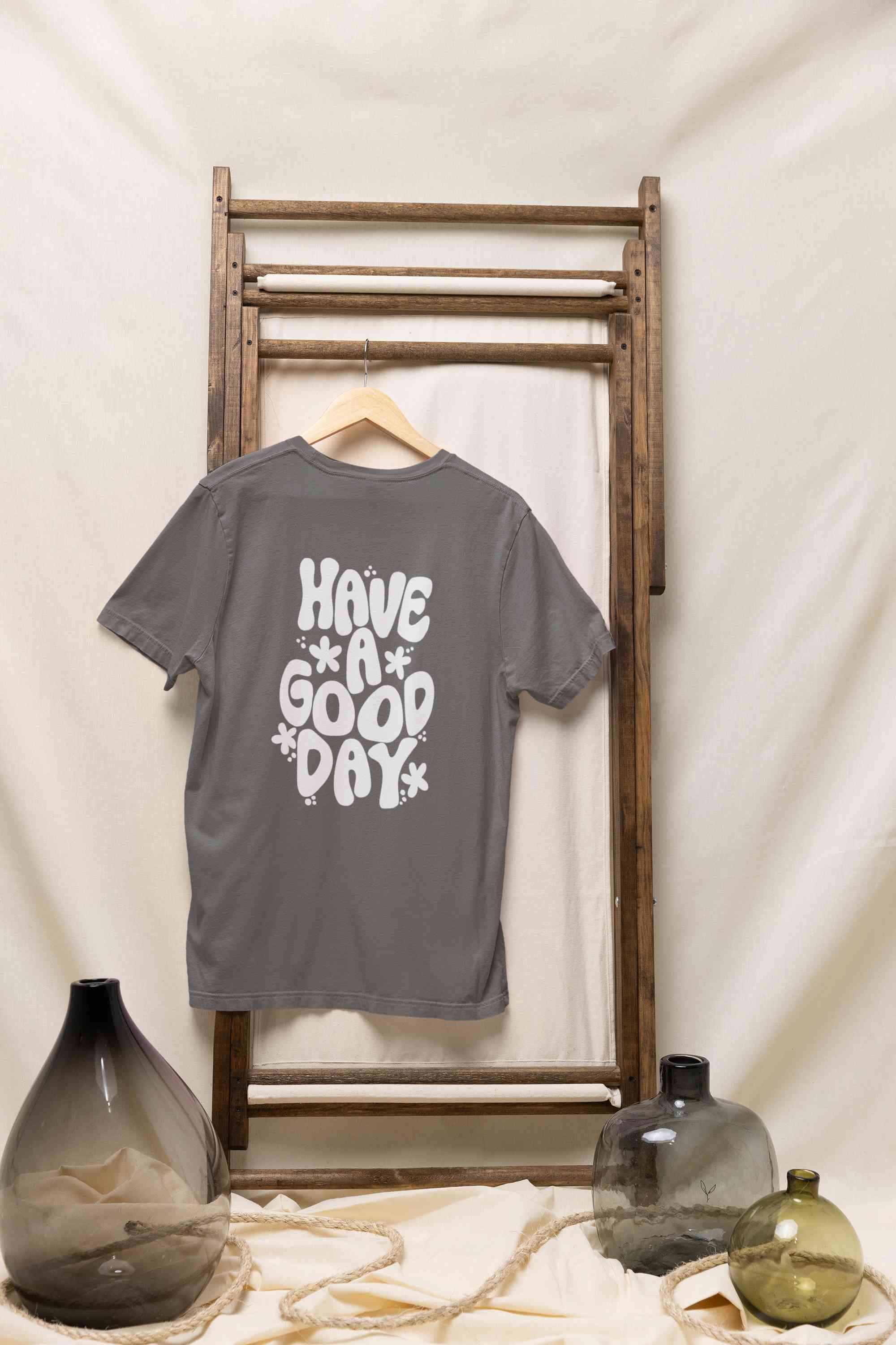 Have A Good Day Typography Back Print Women Half Sleeves T-shirt- FunkyTeesClub