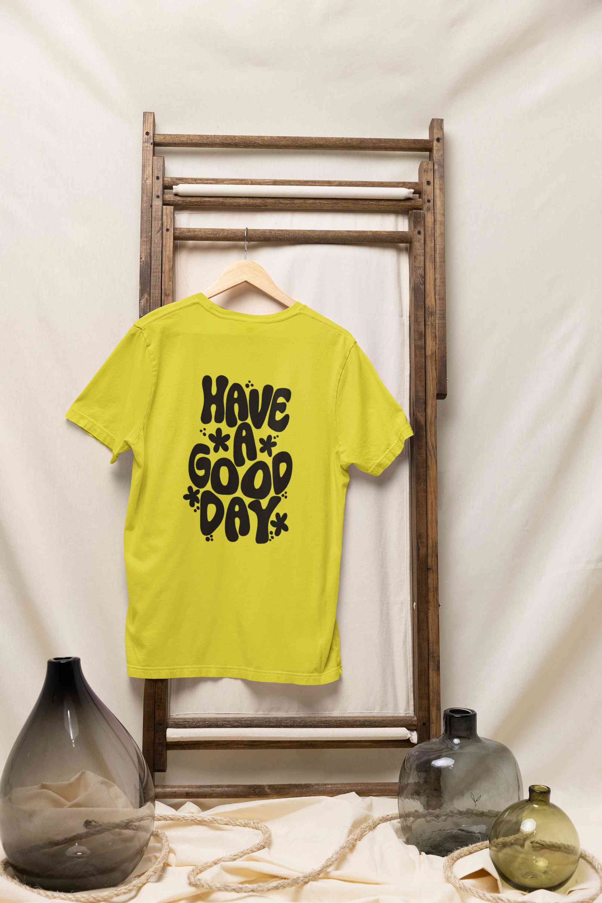 Have A Good Day Typography Back Print Women Half Sleeves T-shirt- FunkyTeesClub