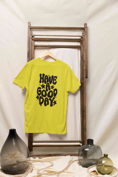 Have A Good Day Typography Back Print Women Half Sleeves T-shirt- FunkyTeesClub