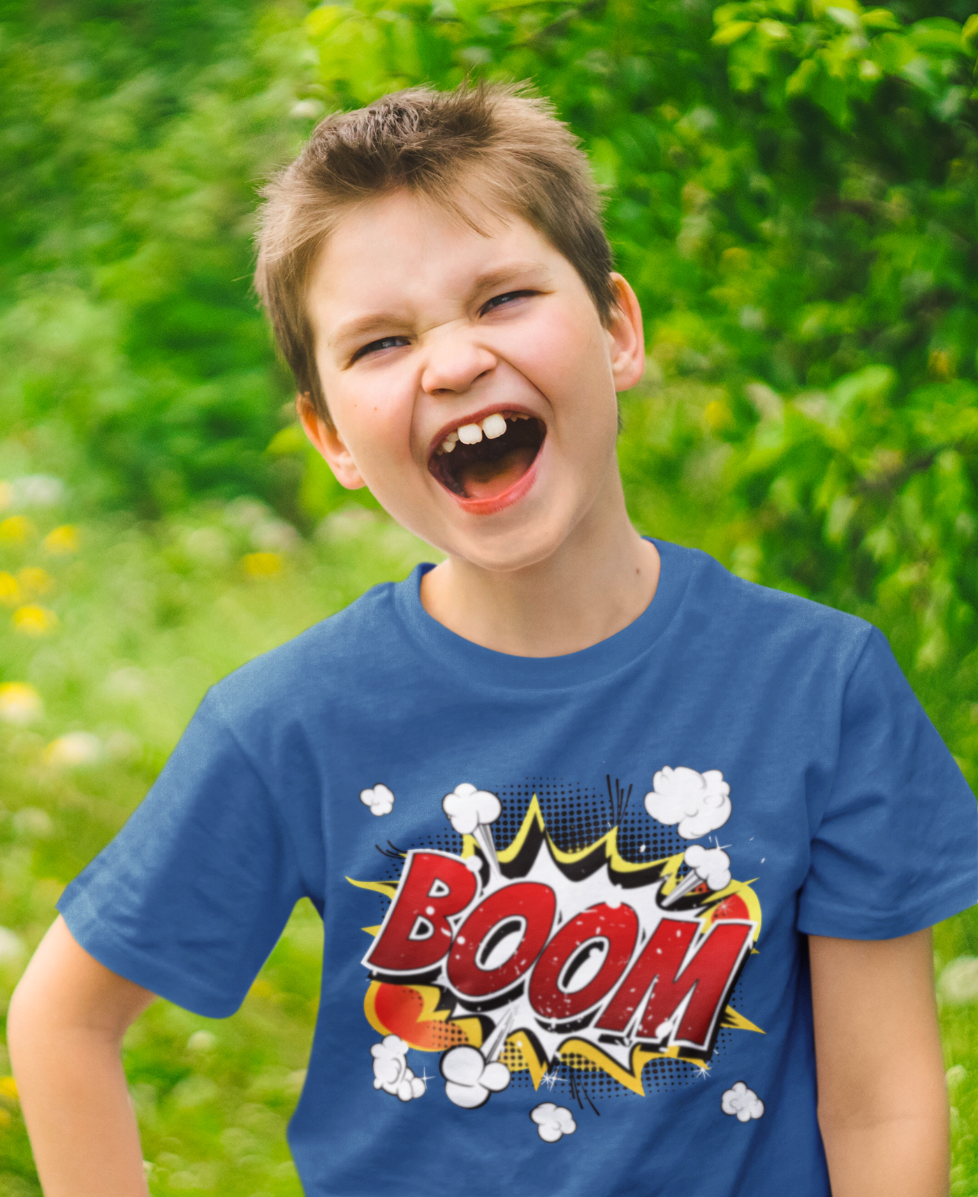 Boom Half Sleeves T-Shirt for Boy-FunkyTeesClub