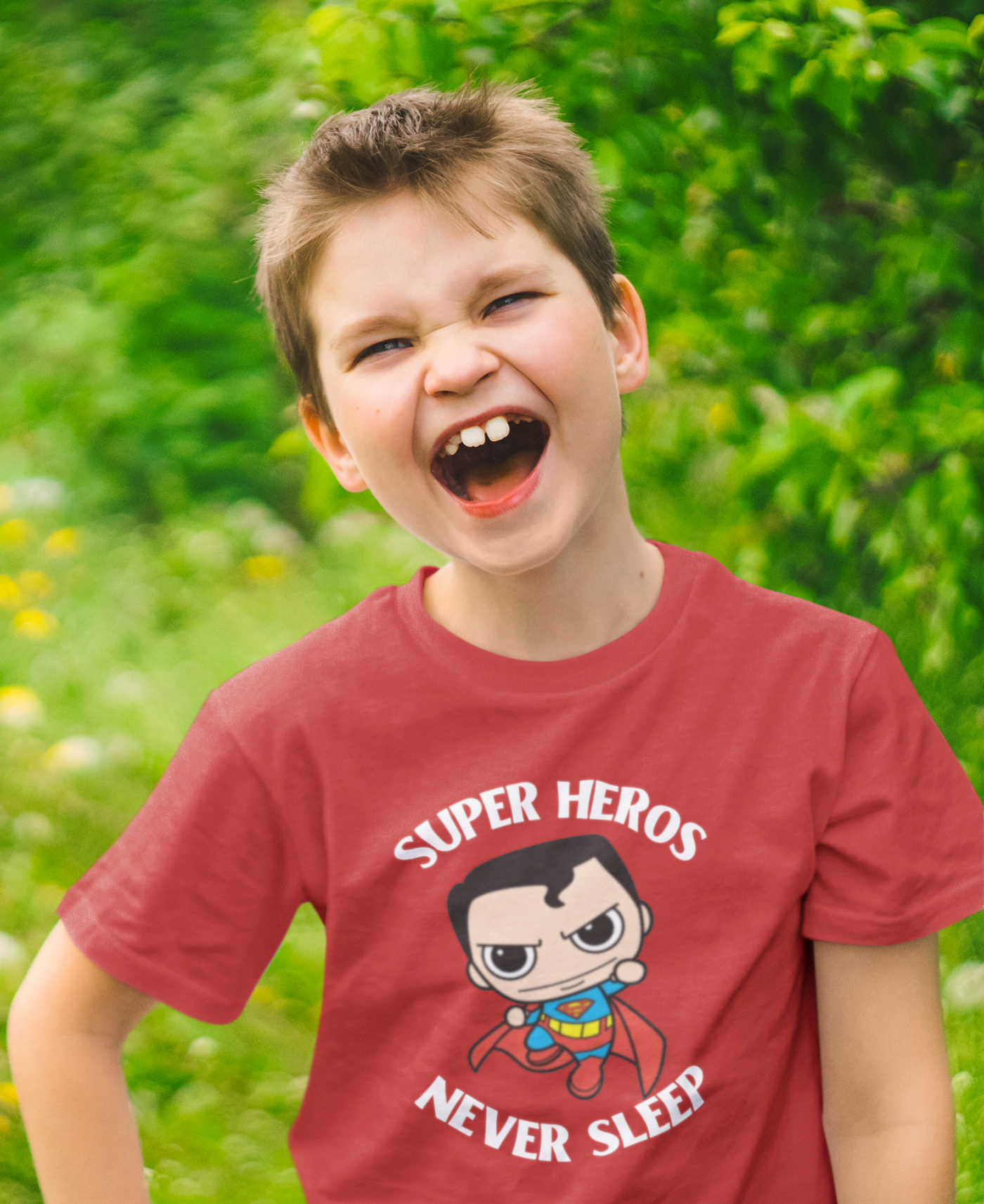 Super Heros Never Sleeps Half Sleeves T-Shirt for Boy-FunkyTeesClub