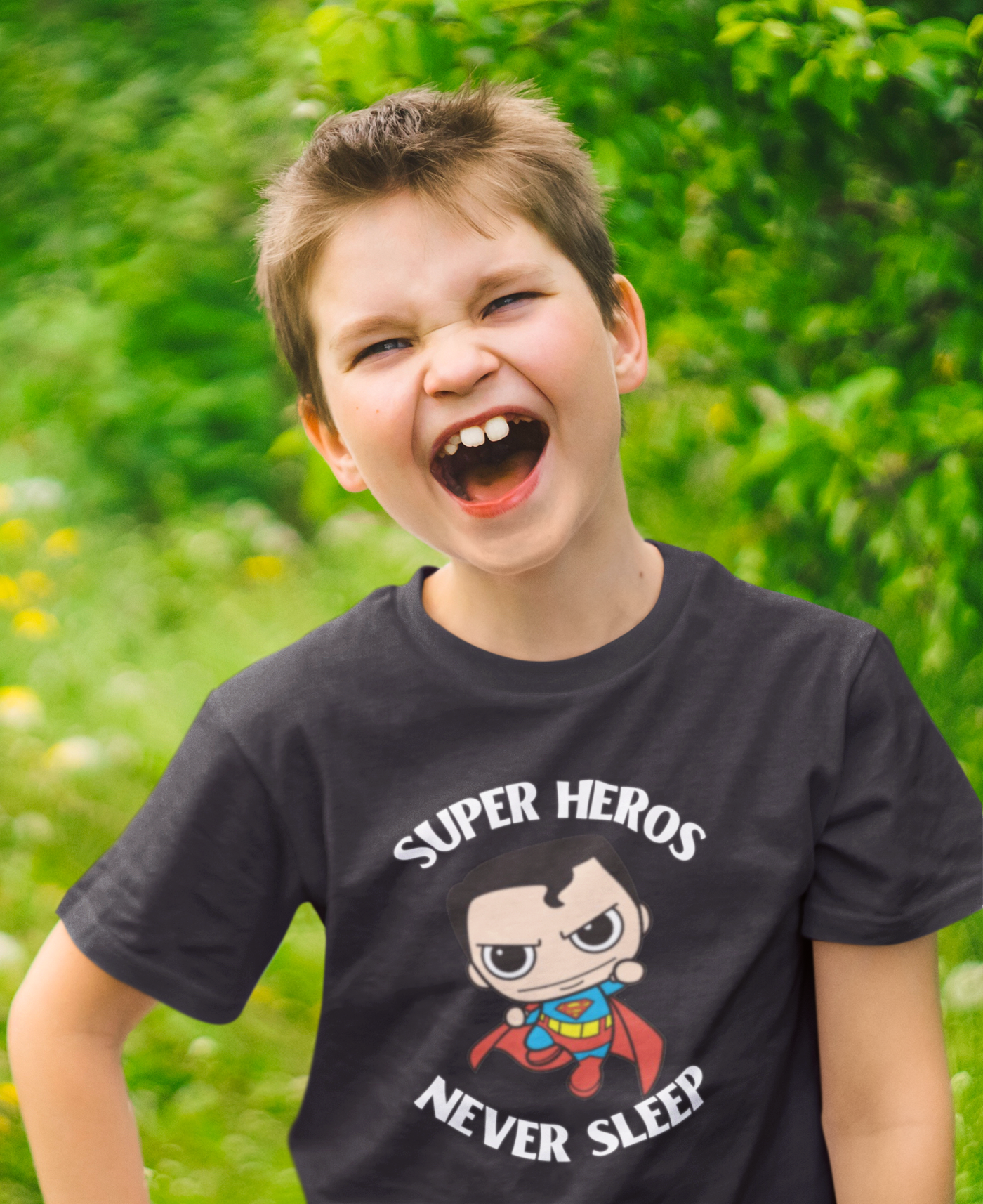 Super Heros Never Sleeps Half Sleeves T-Shirt for Boy-FunkyTeesClub