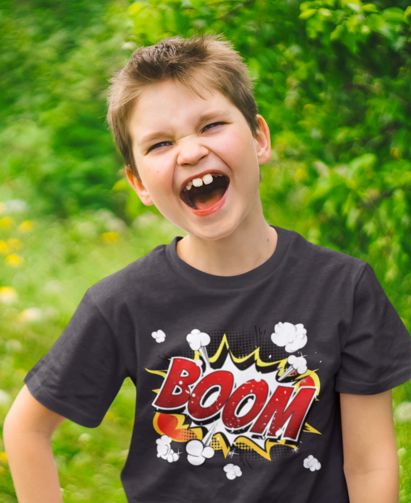 Boom Half Sleeves T-Shirt for Boy-FunkyTeesClub