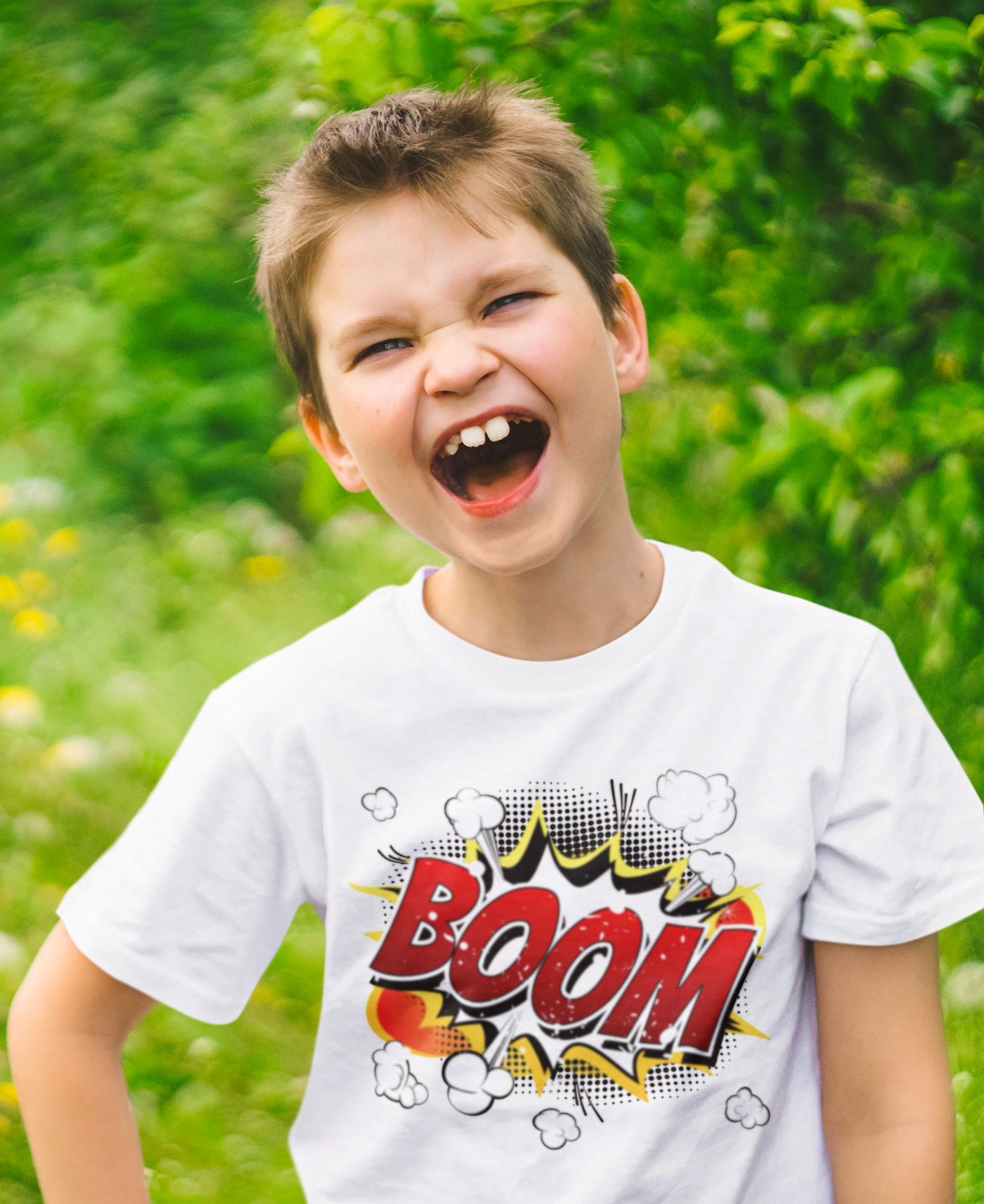 Boom Half Sleeves T-Shirt for Boy-FunkyTeesClub