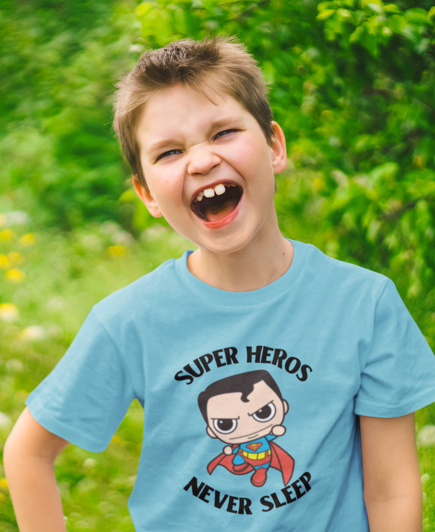 Super Heros Never Sleeps Half Sleeves T-Shirt for Boy-FunkyTeesClub
