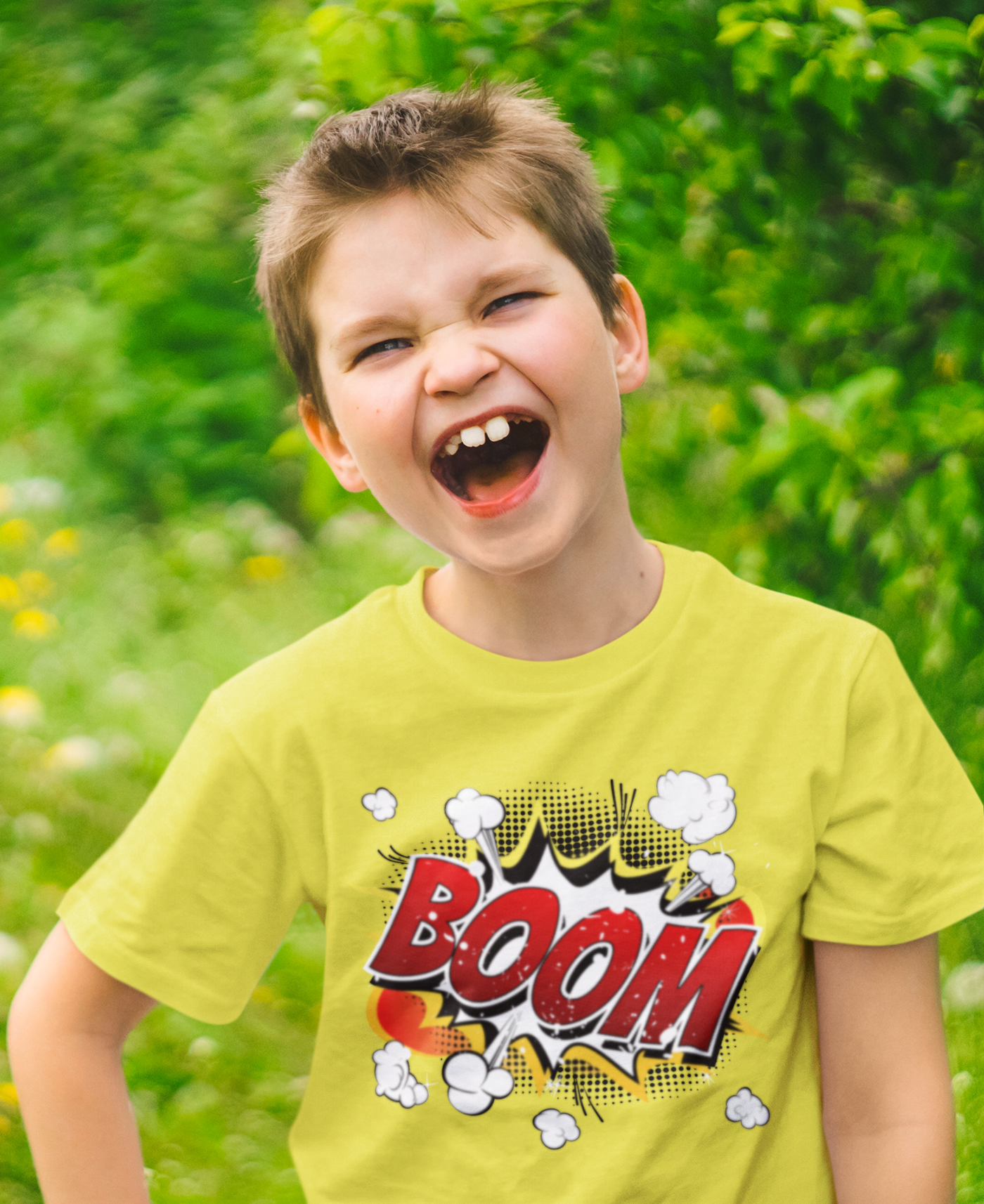 Boom Half Sleeves T-Shirt for Boy-FunkyTeesClub
