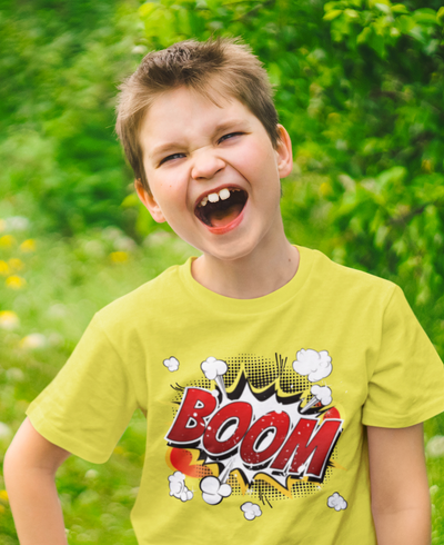 Boom Half Sleeves T-Shirt for Boy-FunkyTeesClub