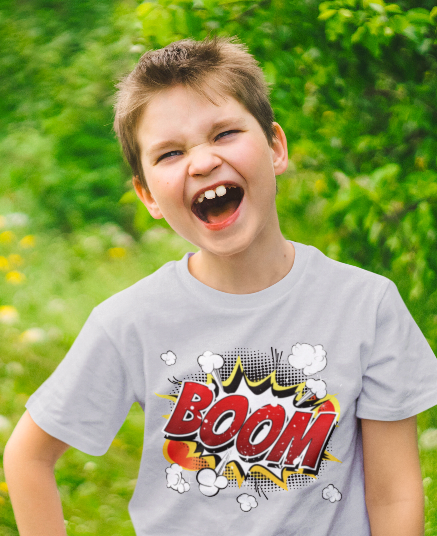 Boom Half Sleeves T-Shirt for Boy-FunkyTeesClub