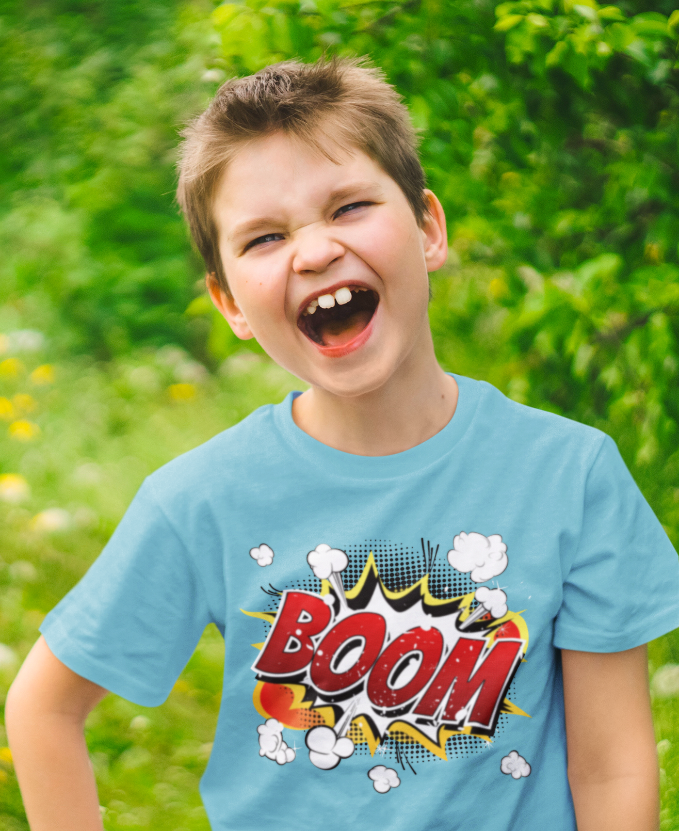 Boom Half Sleeves T-Shirt for Boy-FunkyTeesClub