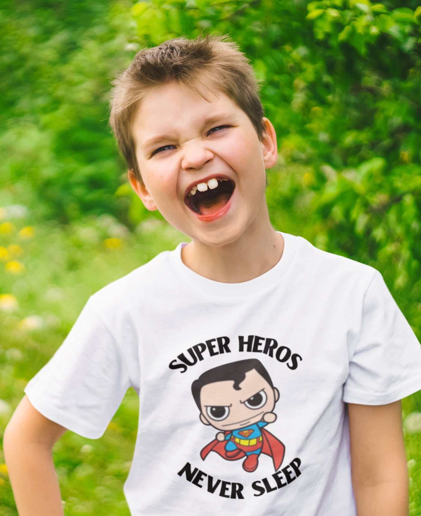 Super Heros Never Sleeps Half Sleeves T-Shirt for Boy-FunkyTeesClub