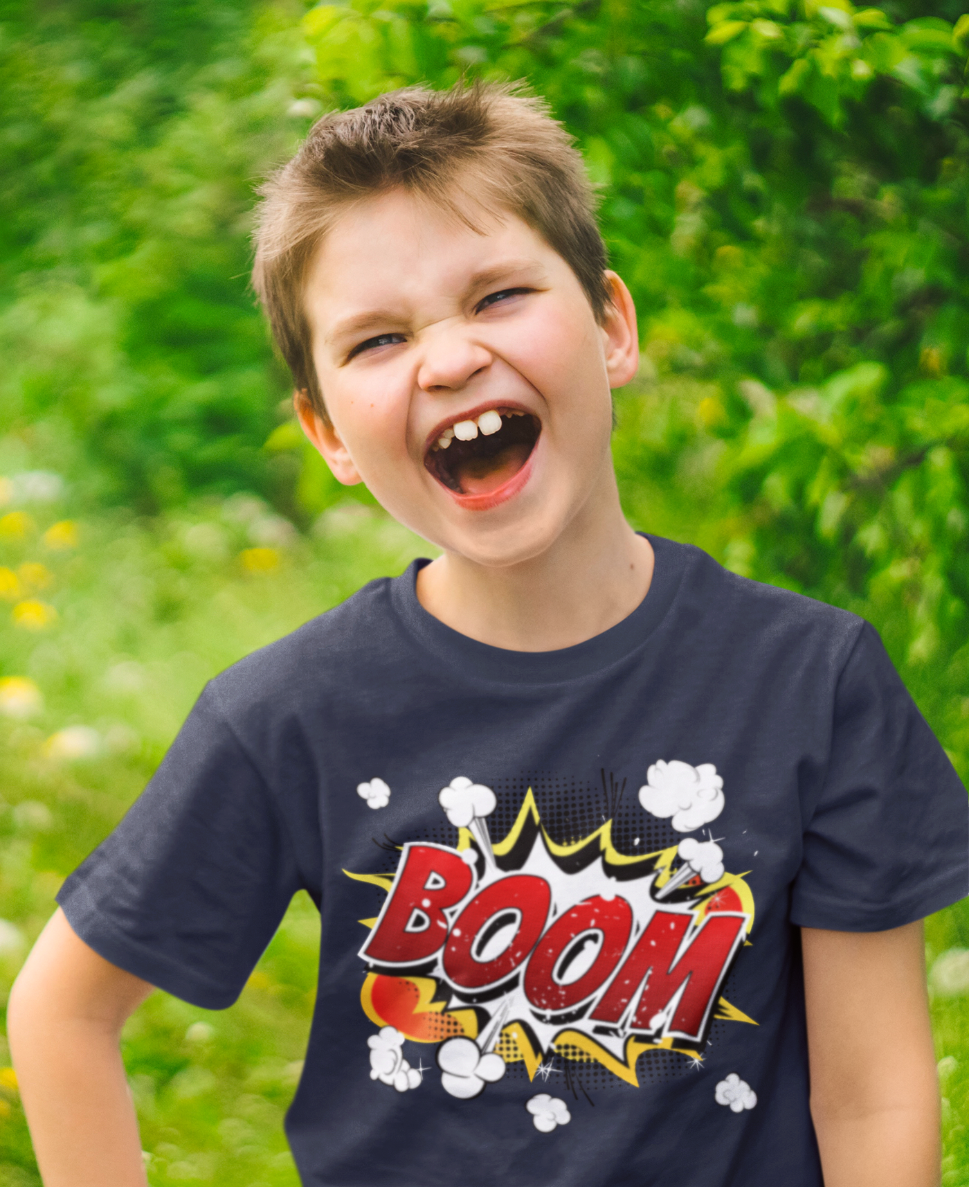 Boom Half Sleeves T-Shirt for Boy-FunkyTeesClub
