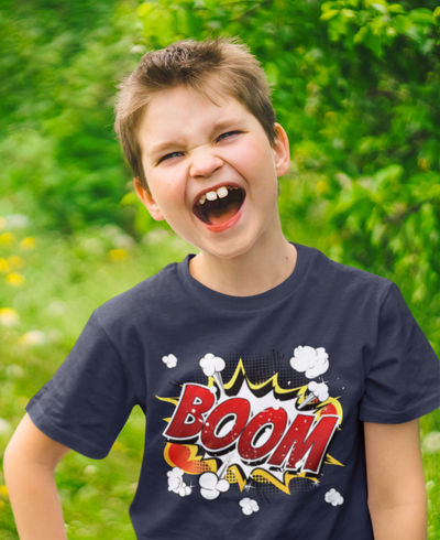Boom Half Sleeves T-Shirt for Boy-FunkyTeesClub