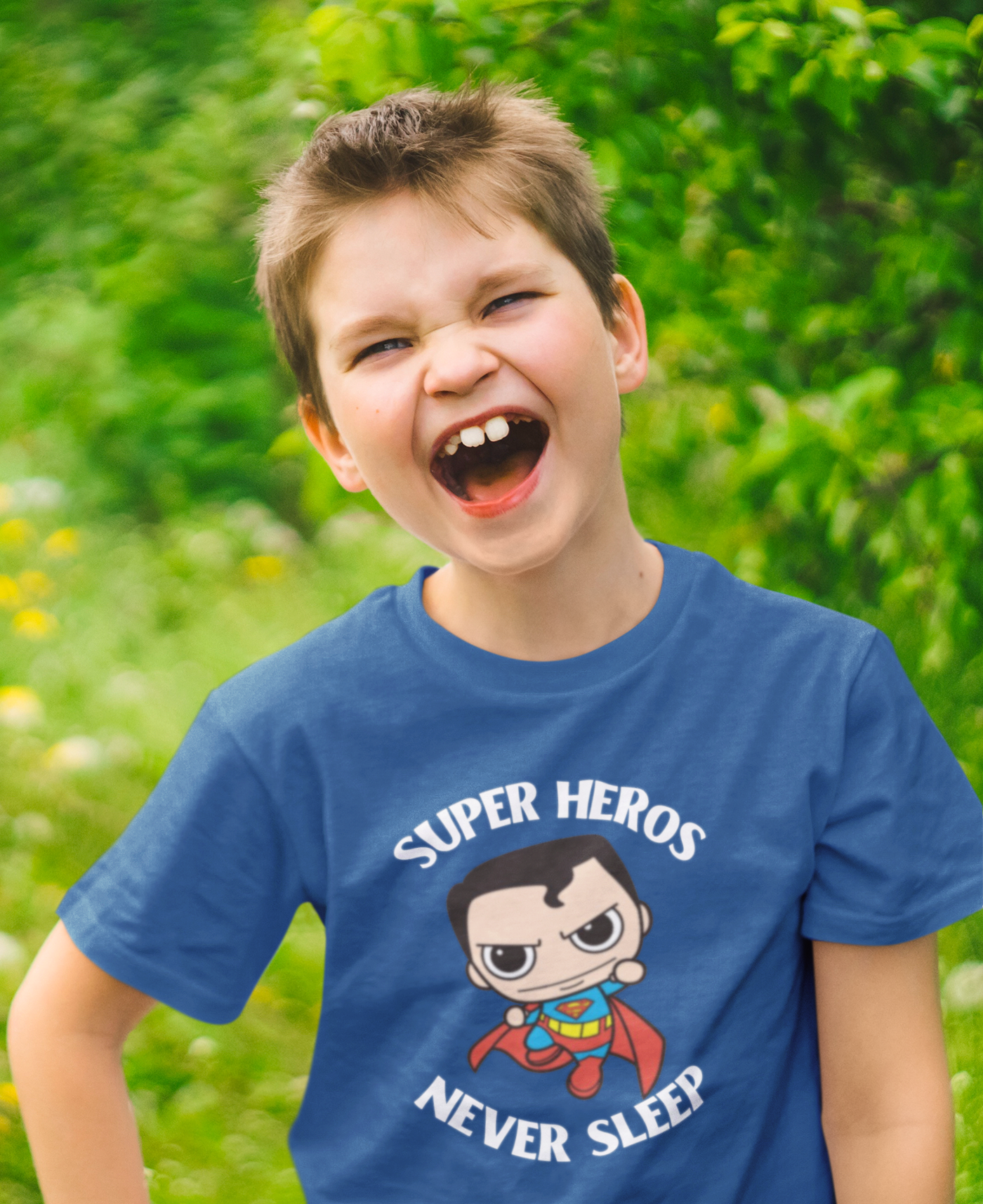 Super Heros Never Sleeps Half Sleeves T-Shirt for Boy-FunkyTeesClub