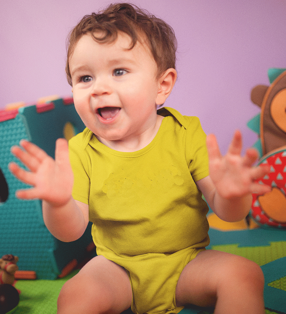 Plain Yellow Baby Romper- FunkyTeesClub