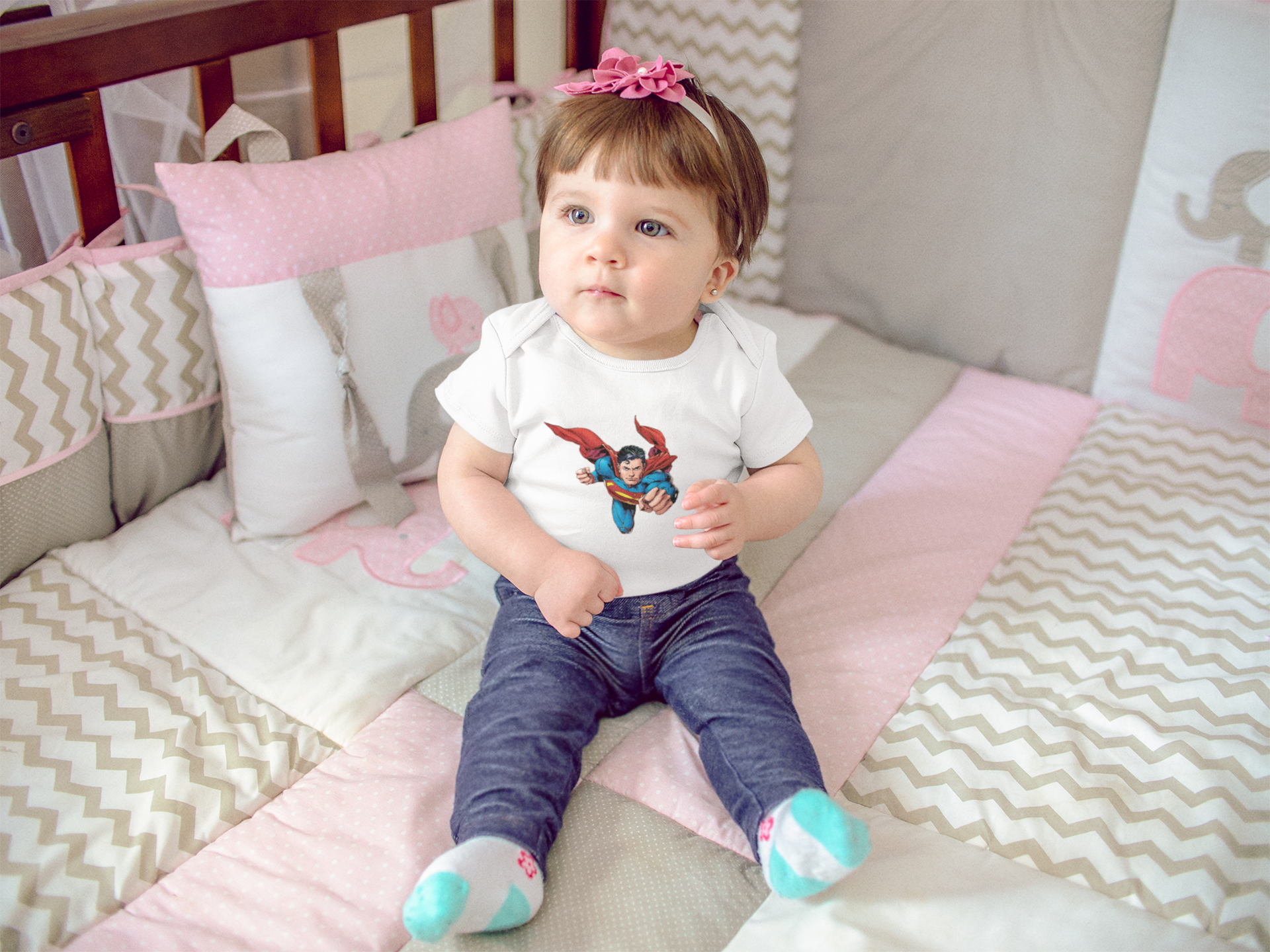 Superhero Cartoon Rompers for Baby Girl- FunkyTeesClub