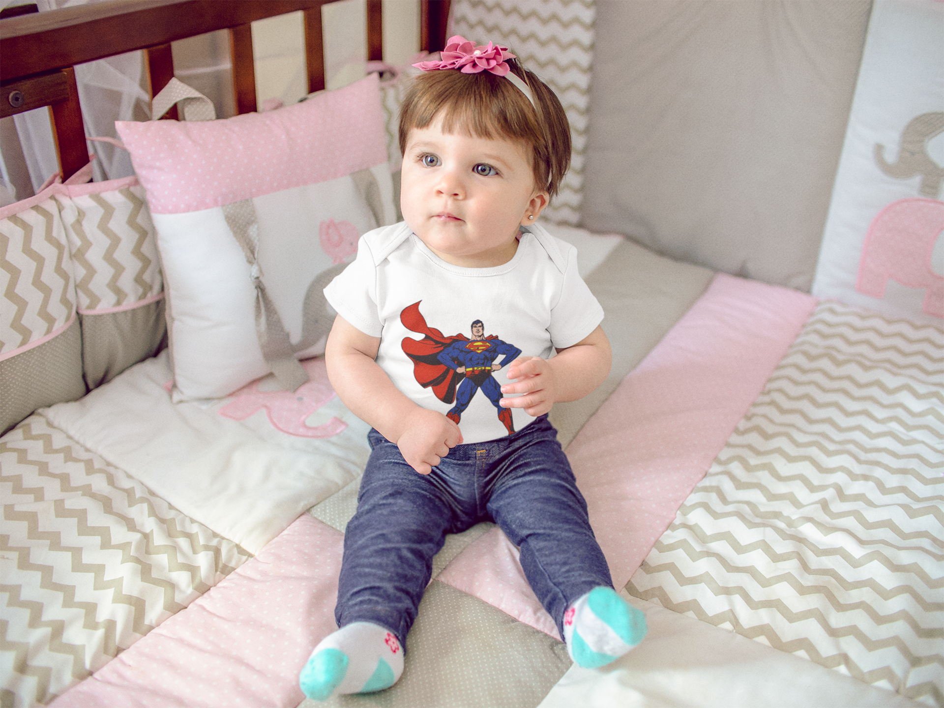 Superhero Cartoon Rompers for Baby Girl- FunkyTeesClub