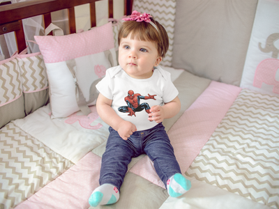 Superhero Cartoon Rompers for Baby Girl- FunkyTeesClub