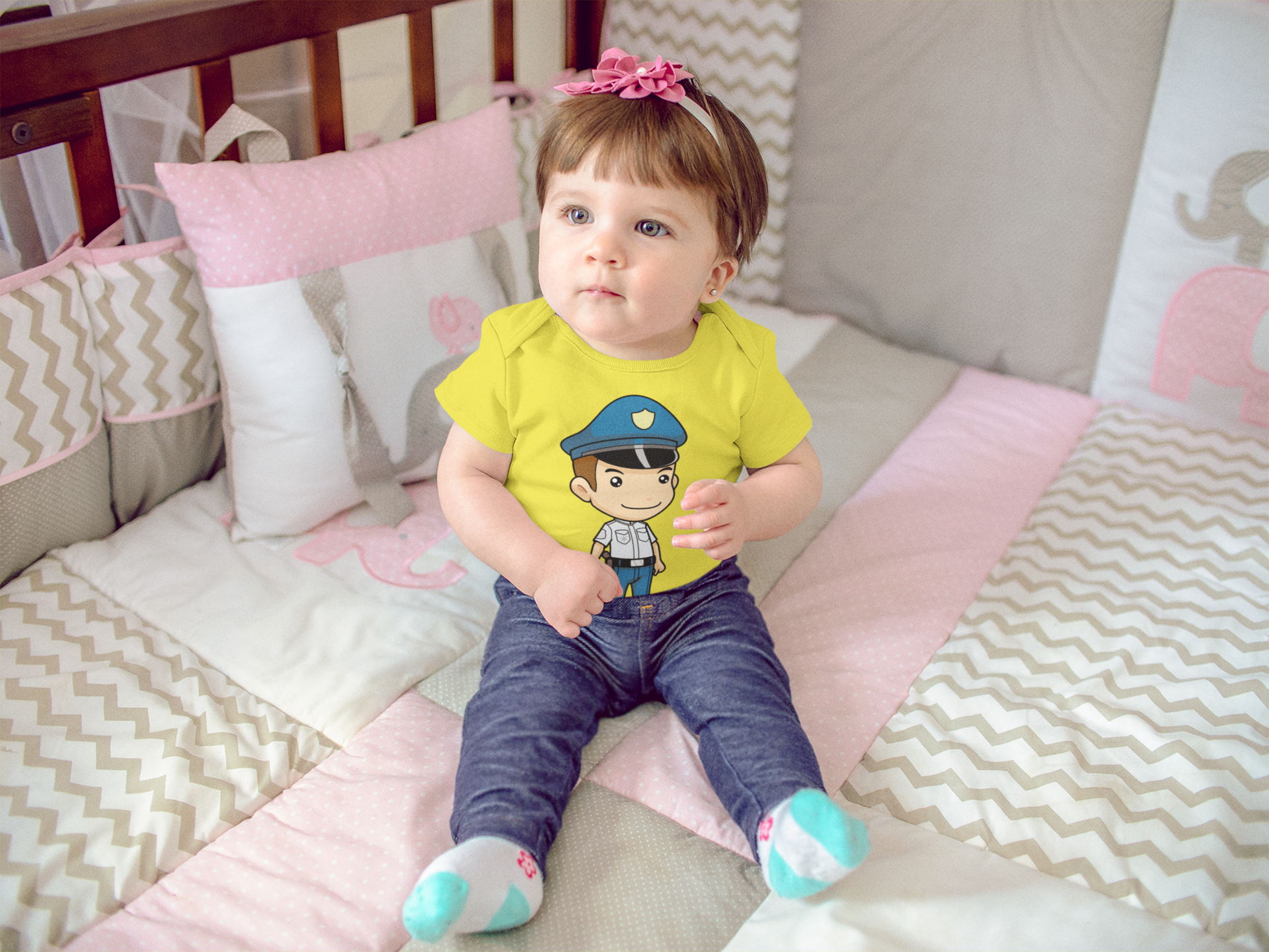 Future Police Rompers for Baby Girl- FunkyTeesClub