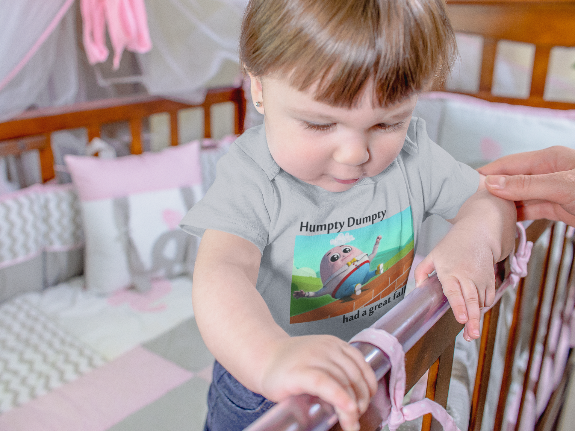 Humpty Dumpty Poem Rompers for Baby Girl- FunkyTeesClub
