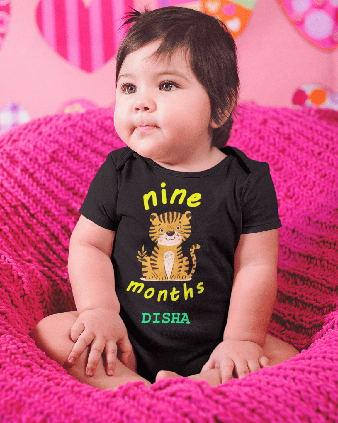 Custom Name Nine Month Rompers for Baby Girl- FunkyTeesClub