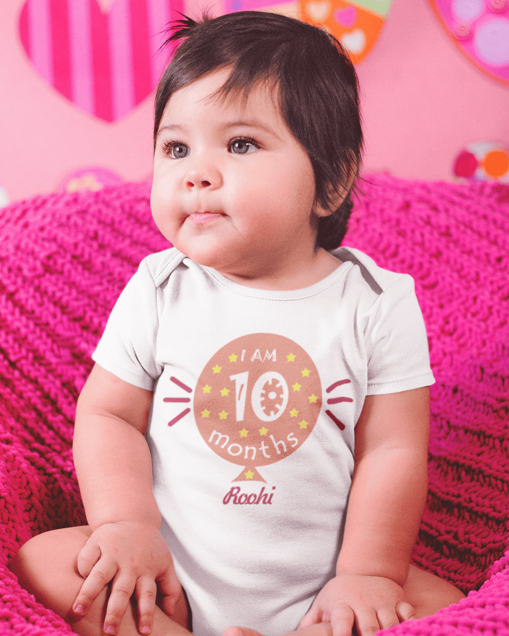 I Am Ten Months Rompers for Baby Girl- FunkyTeesClub