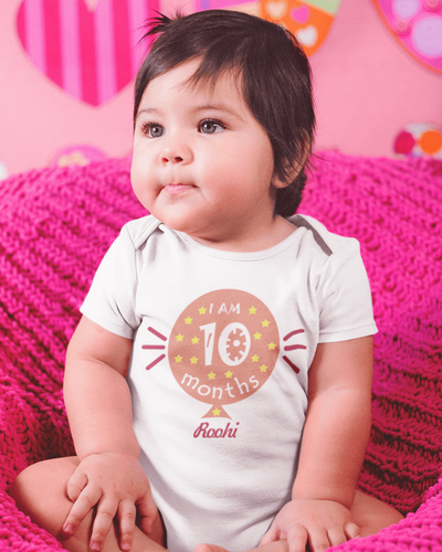 I Am Ten Months Rompers for Baby Girl- FunkyTeesClub