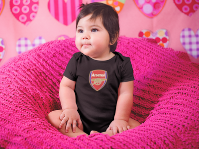 Arsenal Black Rompers for Baby Girl - FunkyTeesClub