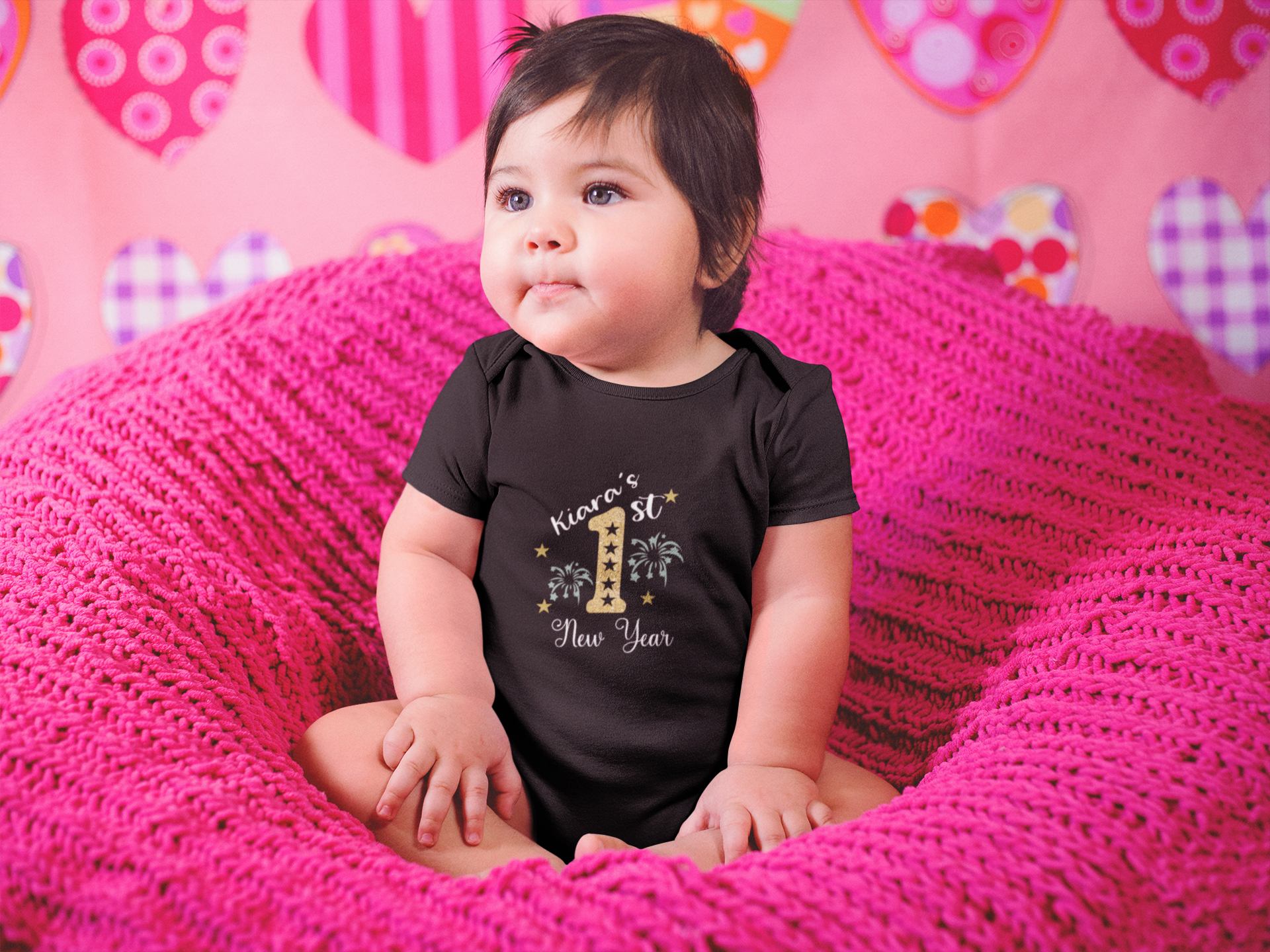 Customized Name First New Year Rompers for Baby Girl- FunkyTeesClub