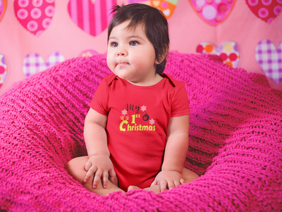 First Christmas Rompers for Baby Girl- FunkyTeesClub