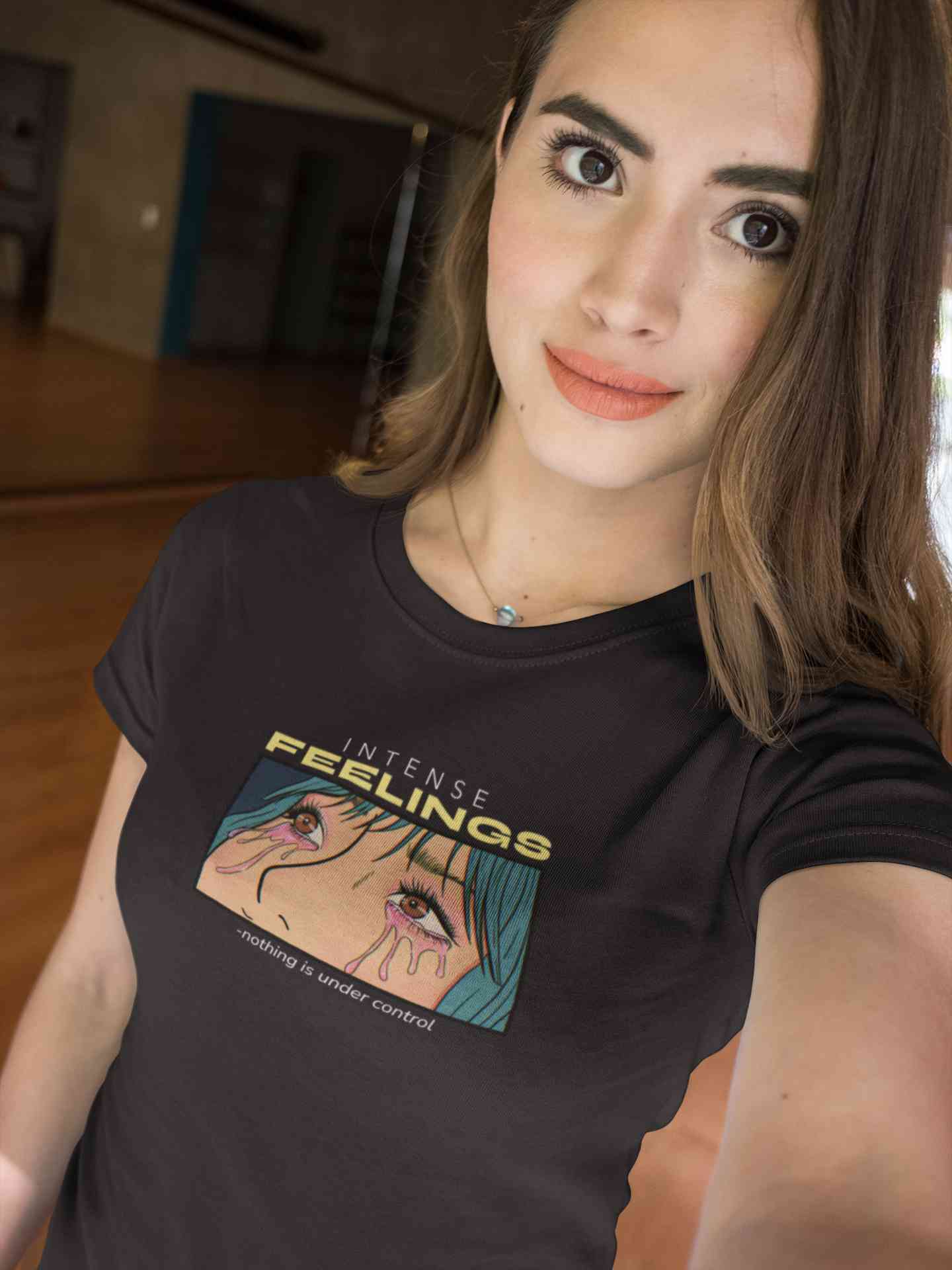 Anime Theme Intense Feelings Quotes Women Half Sleeves T-shirt- FunkyTeesClub
