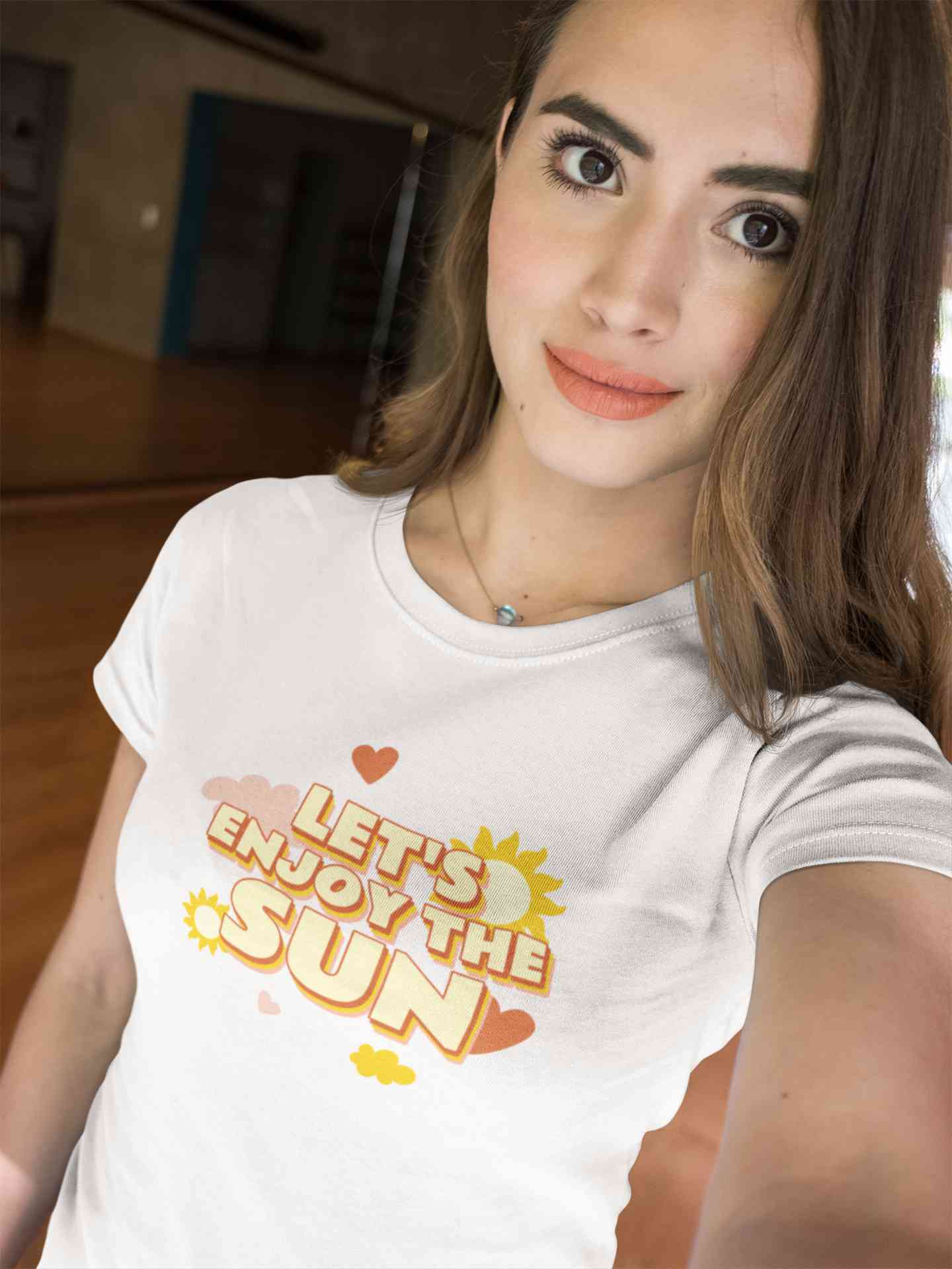 Lets Enjoy The Sun Quote Women Half Sleeves T-shirt- FunkyTeesClub