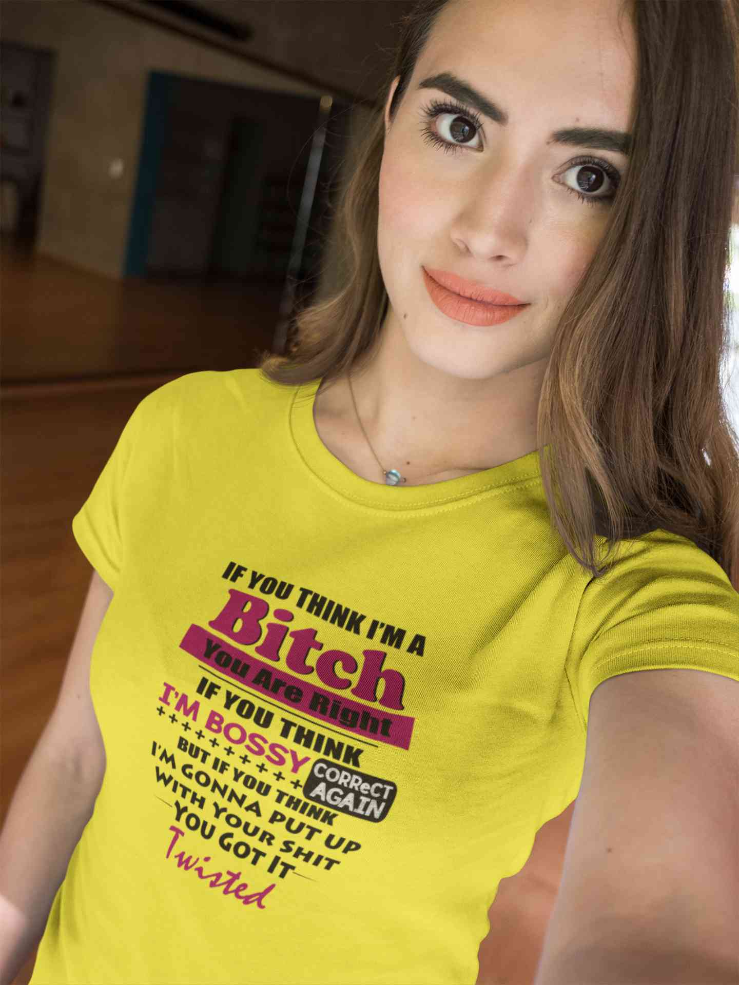 Bossy Bitch Attitude Women Half Sleeves T-shirt- FunkyTeesClub