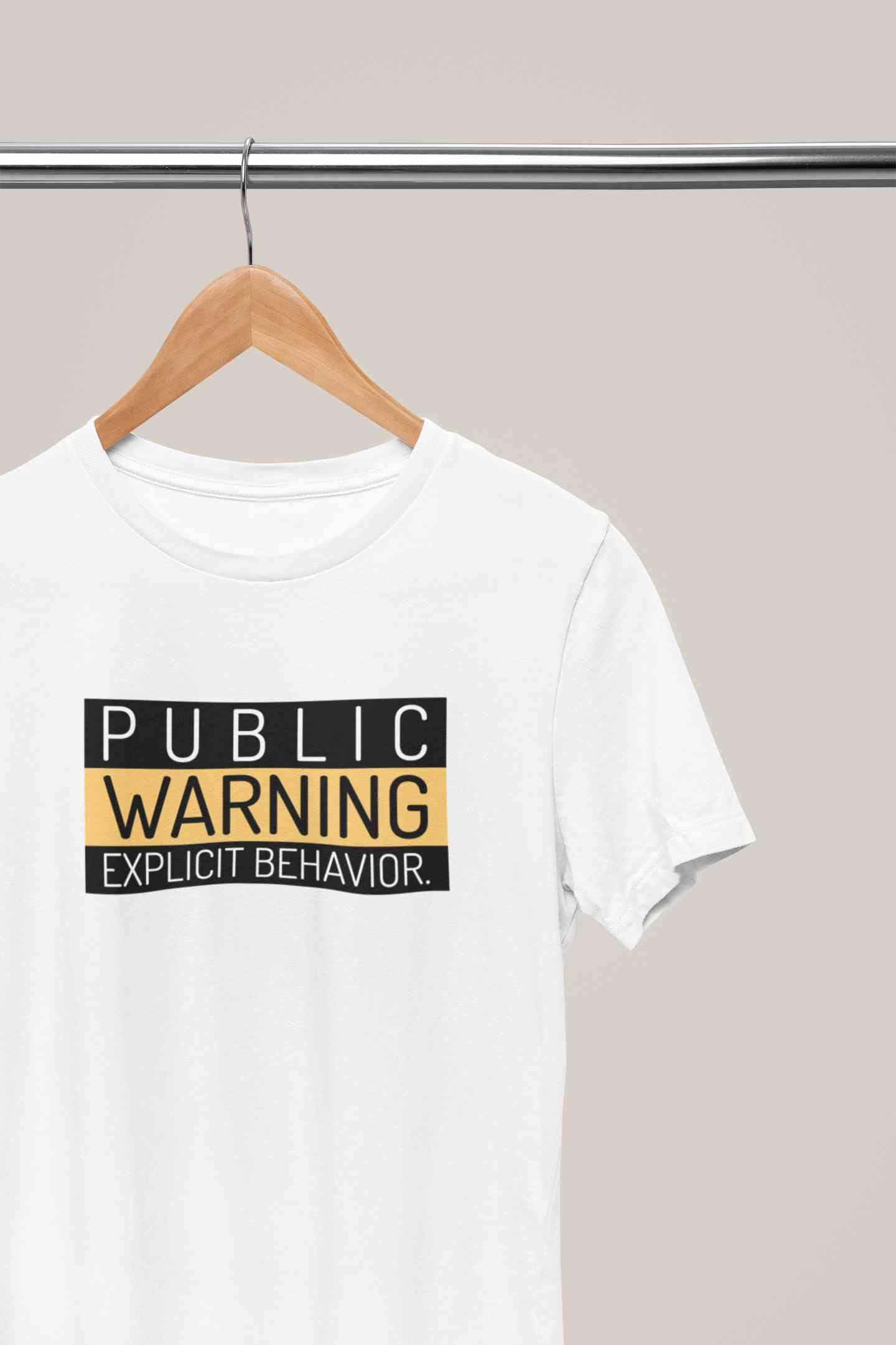Public Warning Quotes Mens Half Sleeves T-shirt- FunkyTeesClub