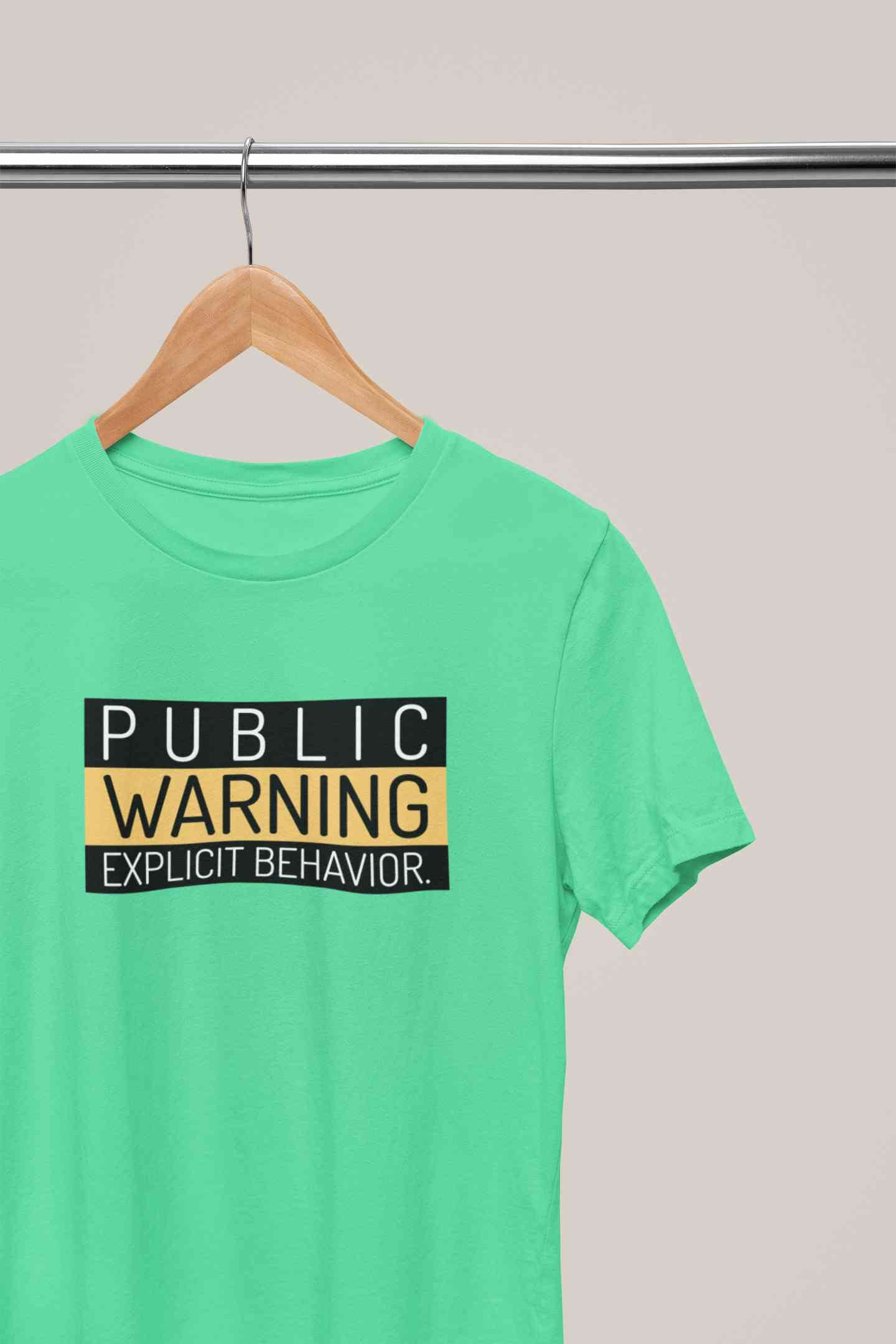 Public Warning Quotes Mens Half Sleeves T-shirt- FunkyTeesClub