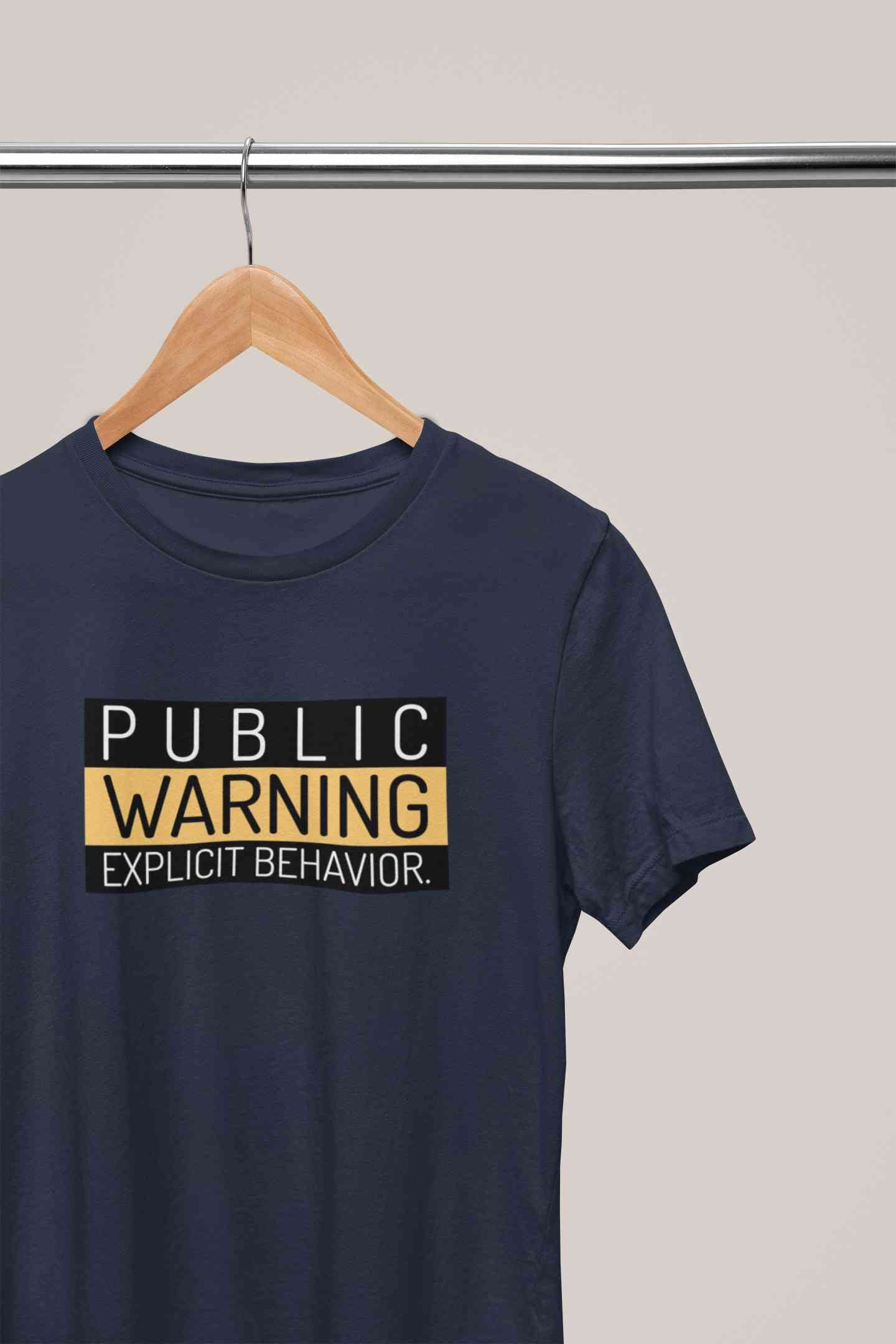 Public Warning Quotes Mens Half Sleeves T-shirt- FunkyTeesClub