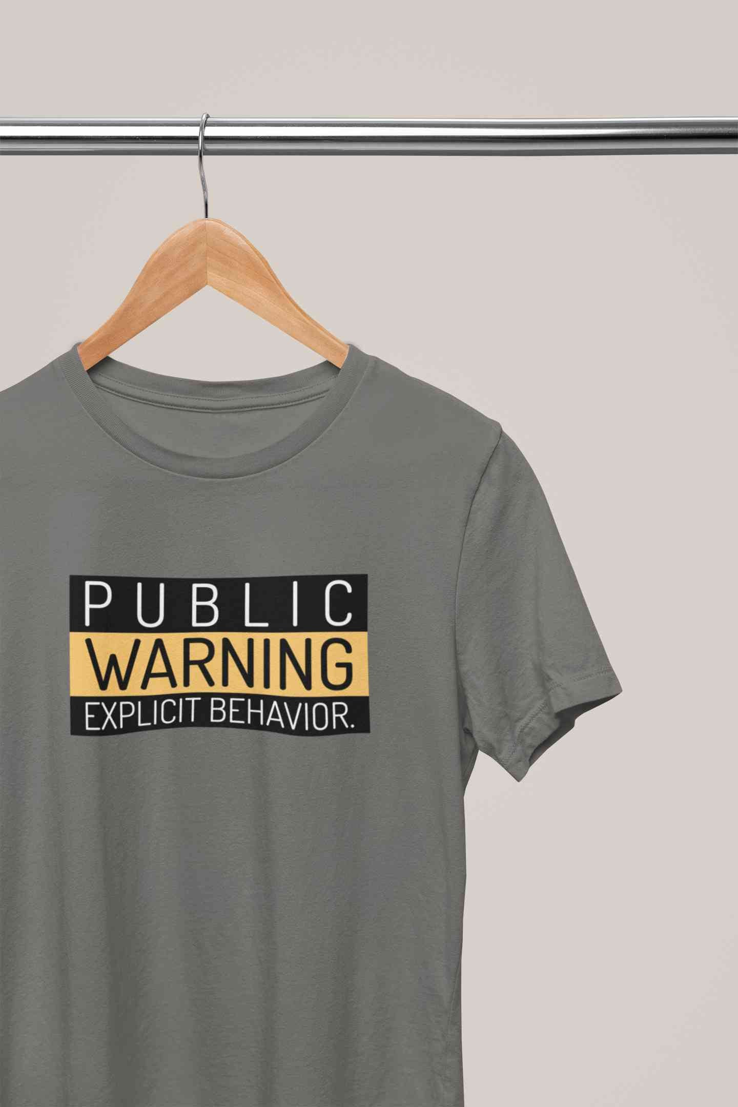 Public Warning Quotes Women Half Sleeves T-shirt- FunkyTeesClub