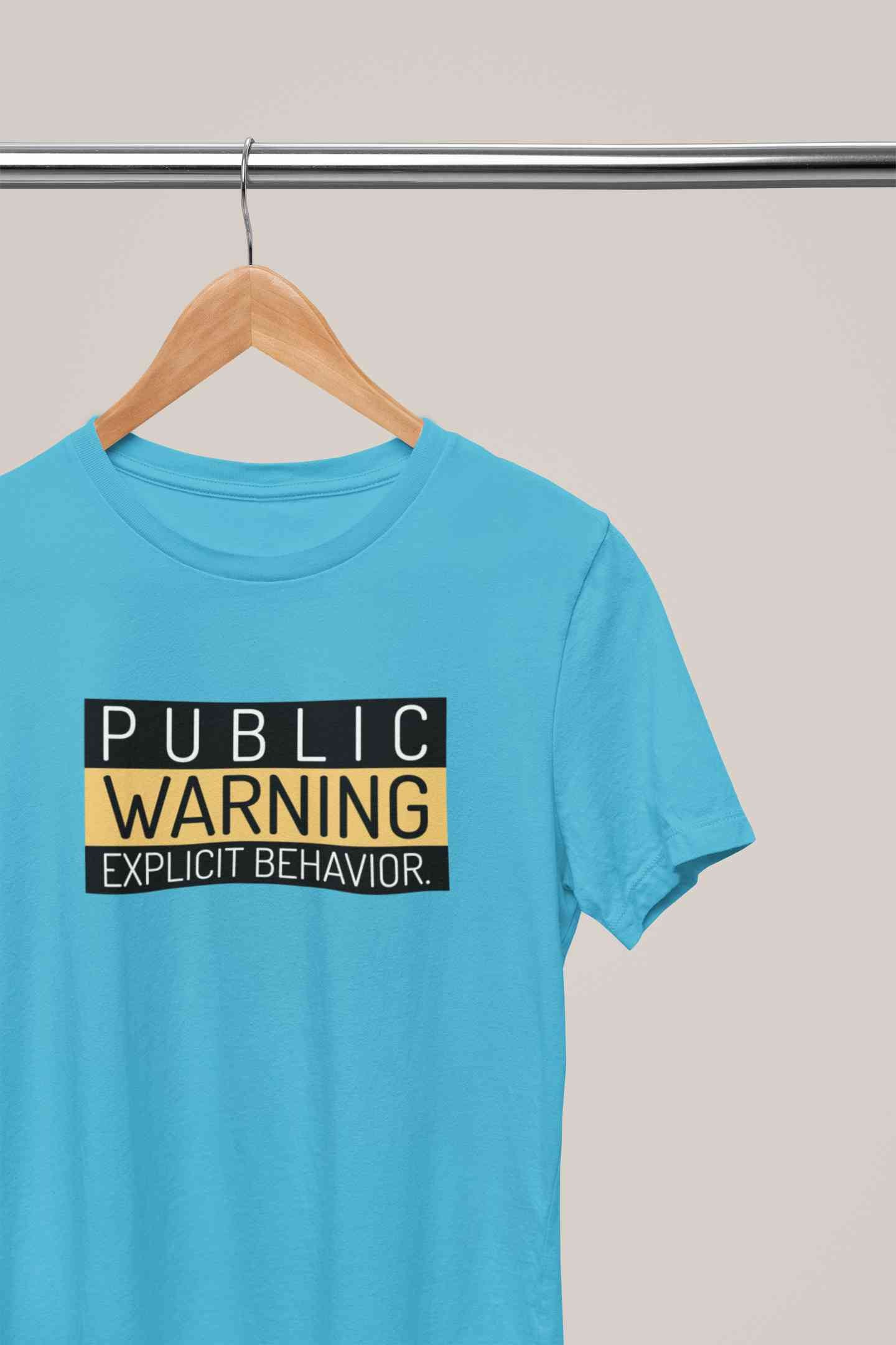 Public Warning Quotes Mens Half Sleeves T-shirt- FunkyTeesClub