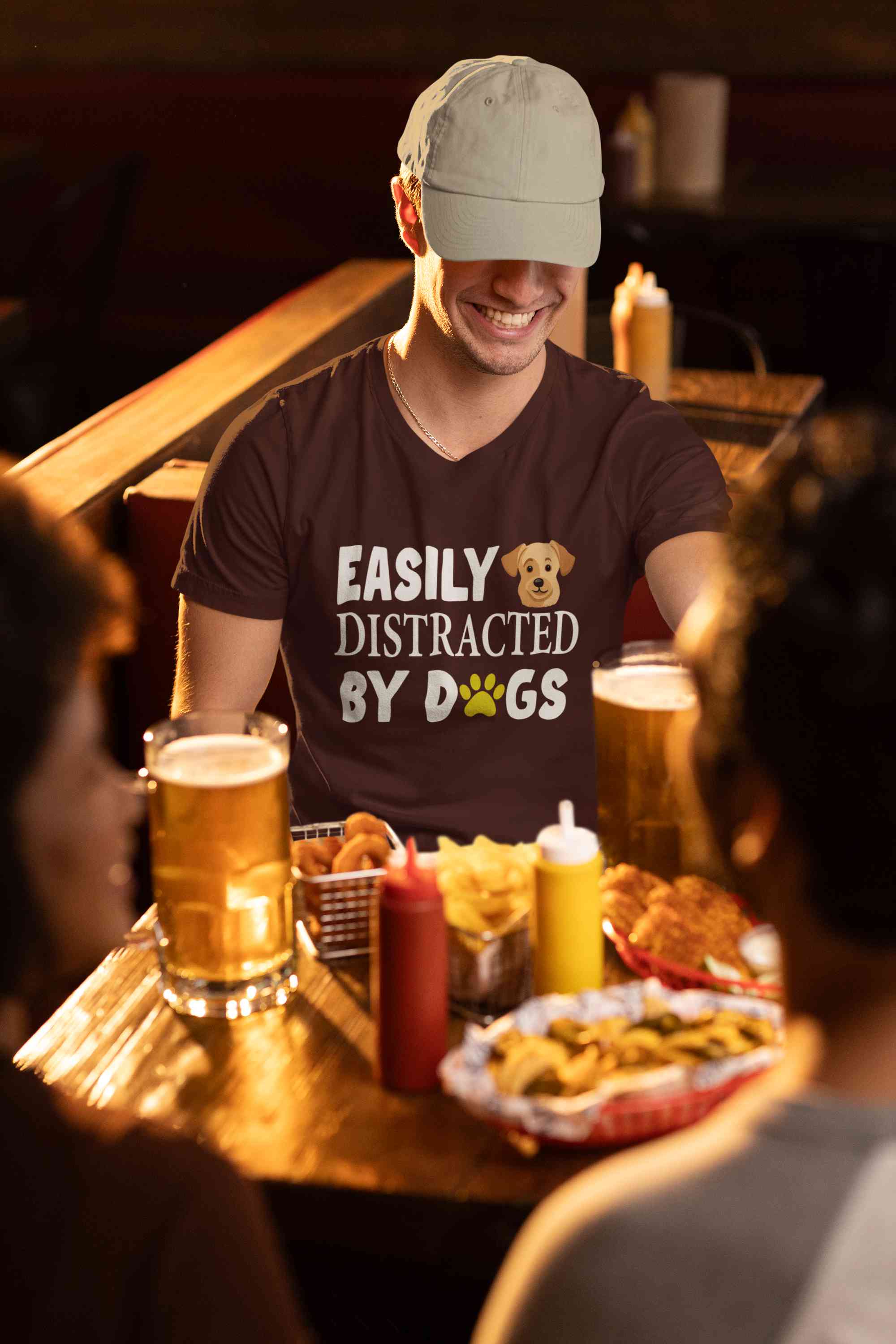 Easily Distracted By Dogs Mens Half Sleeves T-shirt- FunkyTeesClub