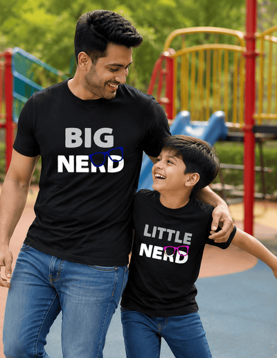 Big Nerd Little Nerd Father and Son Matching T-Shirt- FunkyTeesClub