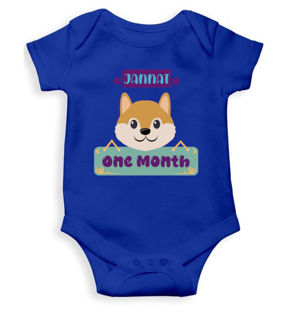 Custom Name One Month Rompers for Baby Girl- FunkyTeesClub
