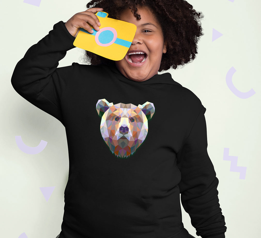 TRIANGLE BEAR Girl Hoodies-FunkyTeesClub