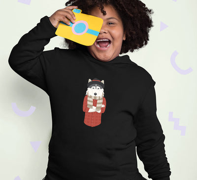 Hipster Wolf Girl Hoodies-FunkyTeesClub