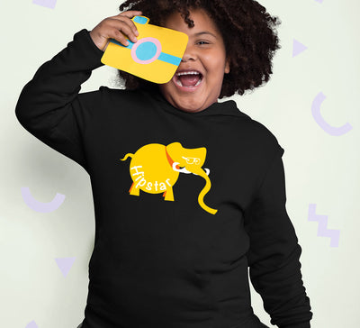 Hipster Elephant Girl Hoodies-FunkyTeesClub