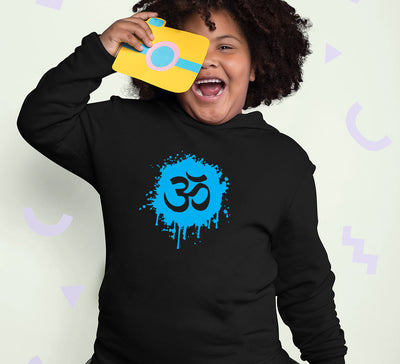 Hindi Om Girl Hoodies-FunkyTeesClub