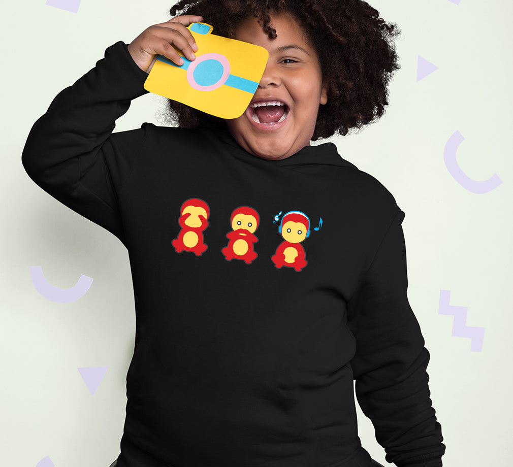 The Three wise monkeys Girl Hoodies-FunkyTeesClub
