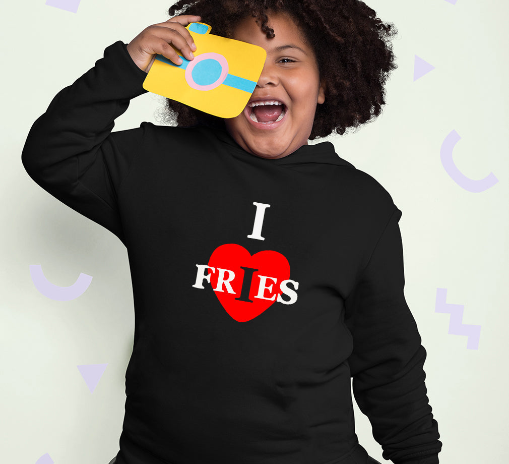 I Love Fries Girl Hoodies-FunkyTeesClub